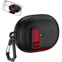 Защитный чехол Reframe Leather Texture для Huawei FreeBuds Pro 5 - Black / Red: фото 1 из 8