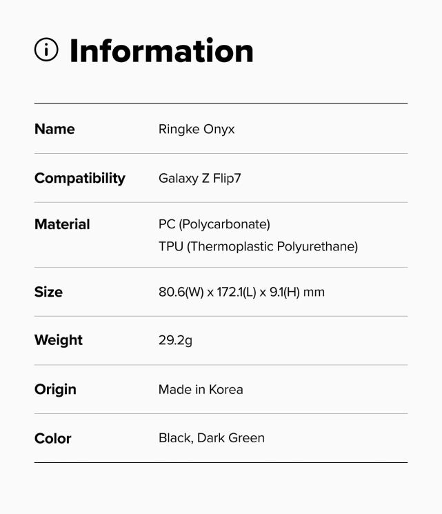 Захисний чохол RINGKE Onyx (FF) для Samsung Galaxy Flip 7 - Black: фото 15 з 17