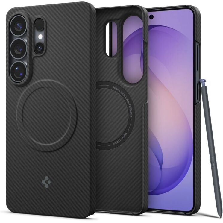 Захисний чохол Spigen AirSkin Aramid (MagFit) для Samsung Galaxy S26 Ultra (S948) ACS11029 - Black: фото 2 з 14