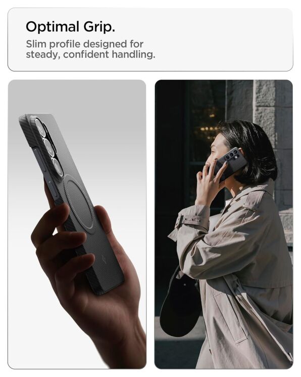 Захисний чохол Spigen AirSkin Aramid (MagFit) для Samsung Galaxy S26 Ultra (S948) ACS11029 - Black: фото 10 з 14