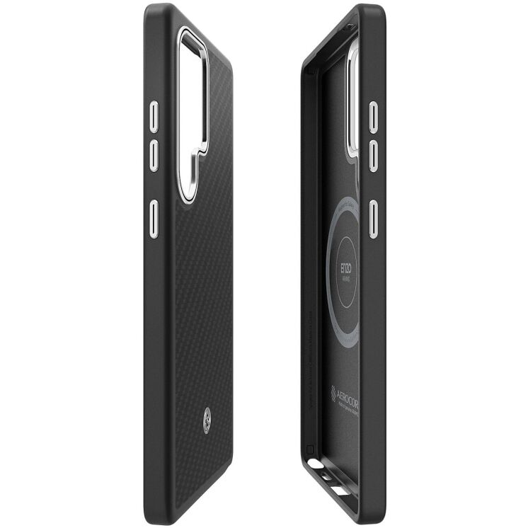 Захисний чохол Spigen (SGP) Enzo Aramid (MagFit) для Samsung Galaxy S25 Ultra (S938) ACS08955 / GP-FPS938PGABW - Black / Silver: фото 4 з 7