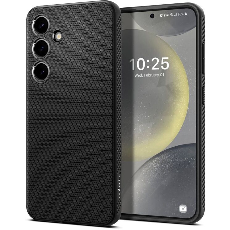 Защитный чехол Spigen (SGP) Liquid Air для Samsung Galaxy S24 Plus (S926) - Matte Black: фото 1 из 18