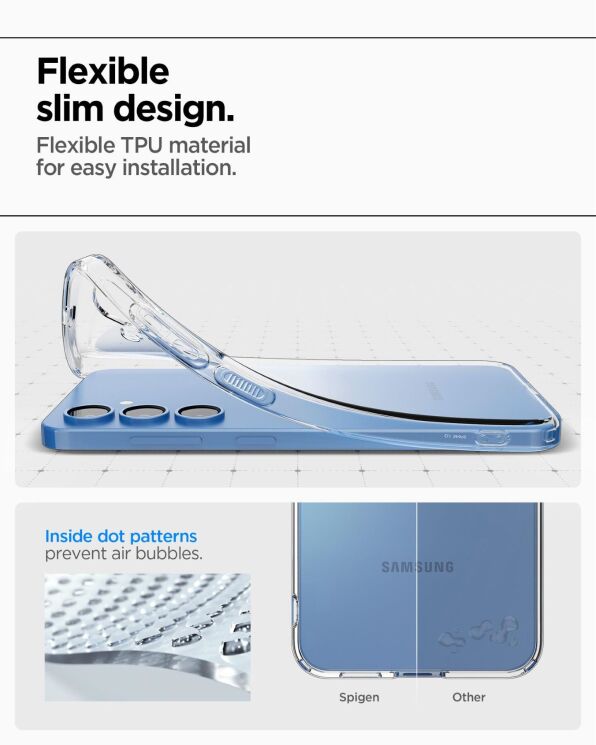 Защитный чехол Spigen (SGP) Liquid Crystal для Samsung Galaxy S25 (S931) ACS08995 - Crystal Clear: фото 13 из 16
