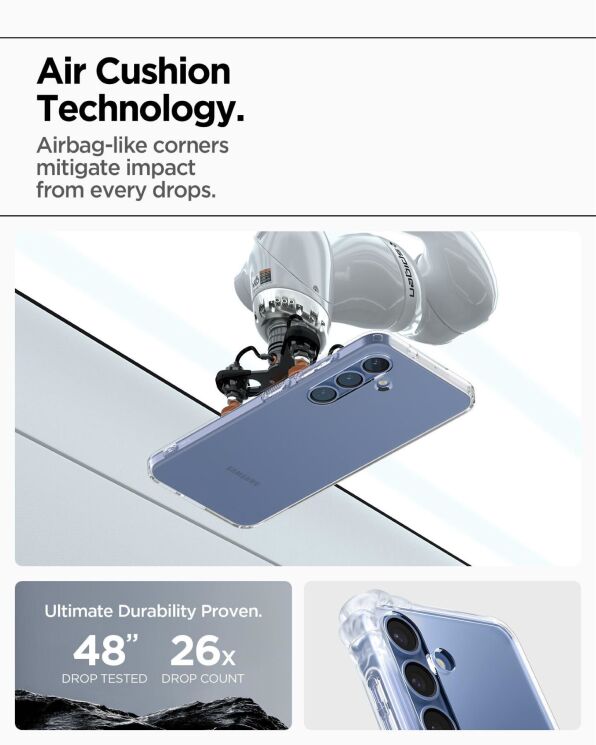 Защитный чехол Spigen (SGP) Liquid Crystal для Samsung Galaxy S25 (S931) ACS08995 - Crystal Clear: фото 12 из 16