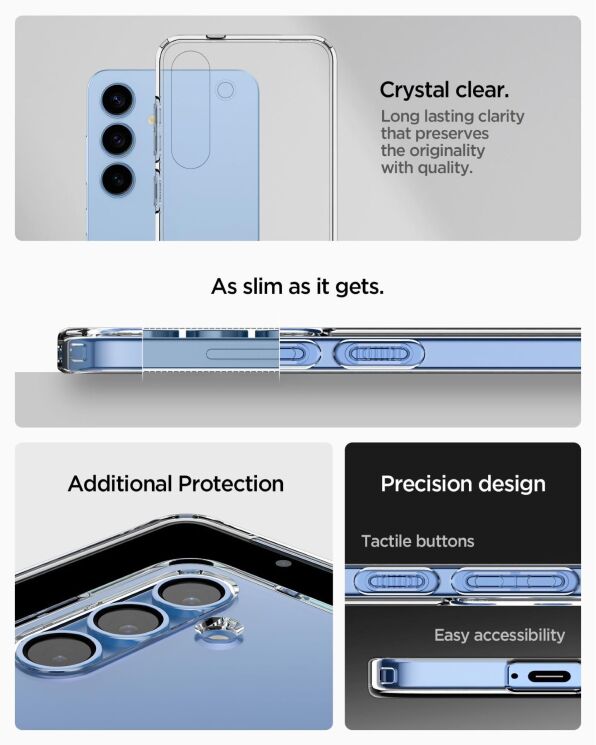 Защитный чехол Spigen (SGP) Liquid Crystal для Samsung Galaxy S25 (S931) ACS08995 - Crystal Clear: фото 14 из 16