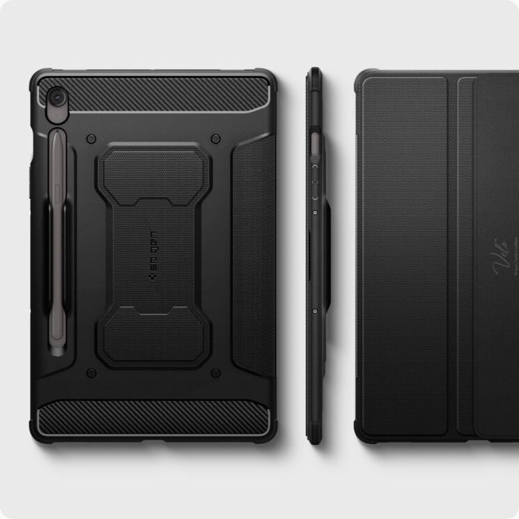 Захисний чохол Spigen (SGP) Rugged Armor Pro для Samsung Galaxy Tab S9 / Tab S9 FE / Tab S10 FE (X710/716/X510/516/X520/526) ACS09380 - Black: фото 13 з 17