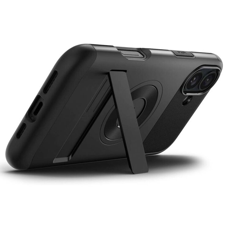 Защитный чехол Spigen (SGP) Slim Armor (MagFit) для Apple iPhone 16 Plus (ACS08098) - Black: фото 2 из 9