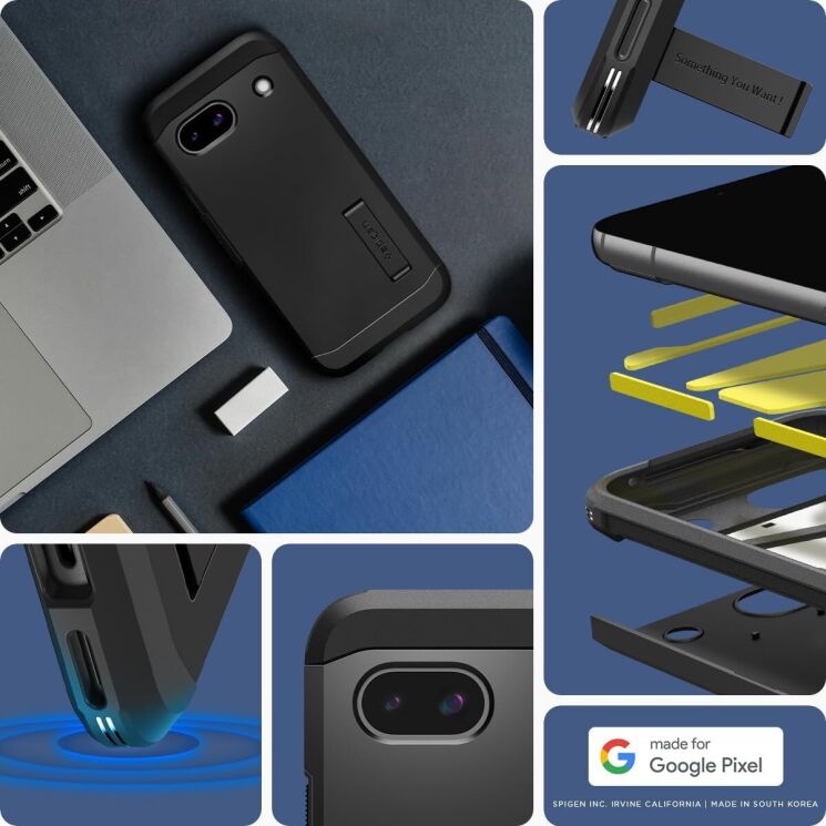 Защитный чехол Spigen (SGP) Tough Armor для Google Pixel 8A - Black: фото 19 из 19