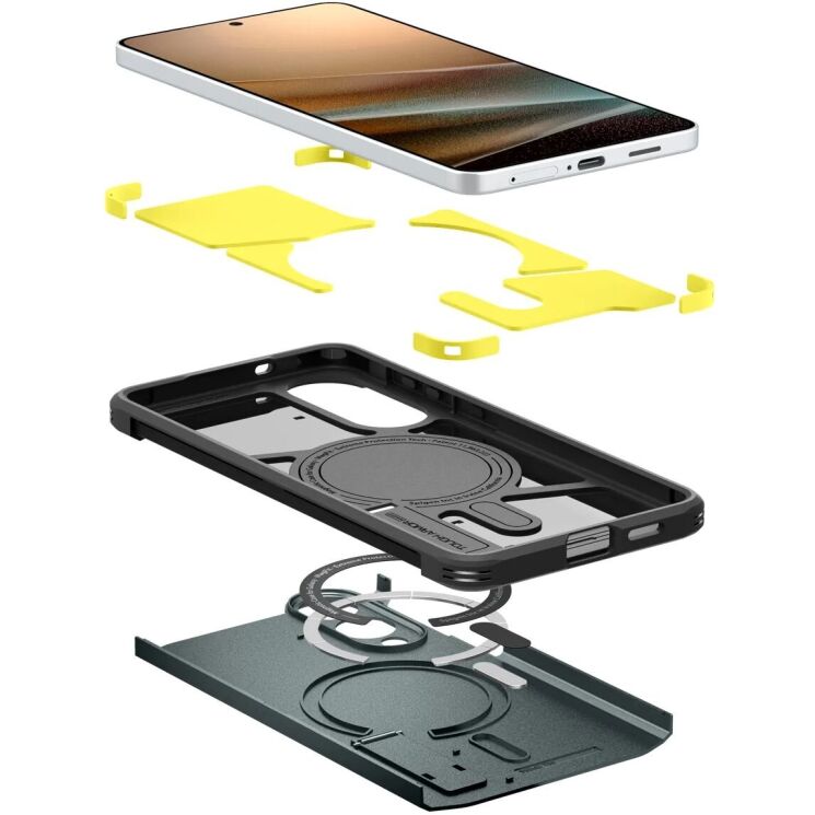 Защитный чехол Spigen (SGP) Tough Armor (MagFit) для Samsung Galaxy S25 Edge (S937) ACS09424 - Abyss Green: фото 5 из 23