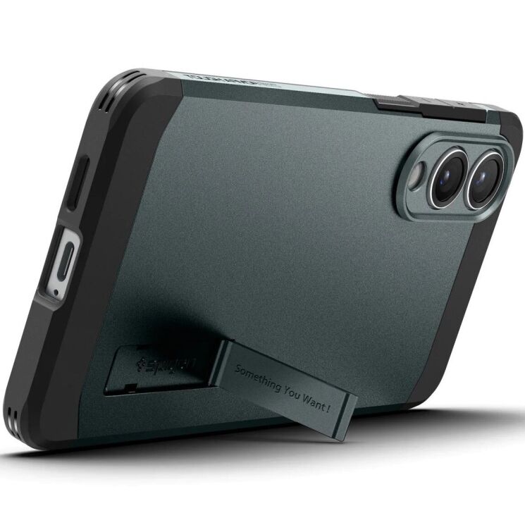 Защитный чехол Spigen (SGP) Tough Armor (MagFit) для Samsung Galaxy S25 Edge (S937) ACS09424 - Abyss Green: фото 4 из 23