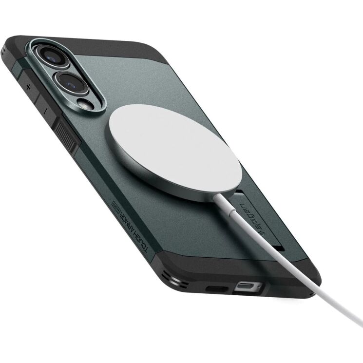 Защитный чехол Spigen (SGP) Tough Armor (MagFit) для Samsung Galaxy S25 Edge (S937) ACS09424 - Abyss Green: фото 12 из 23