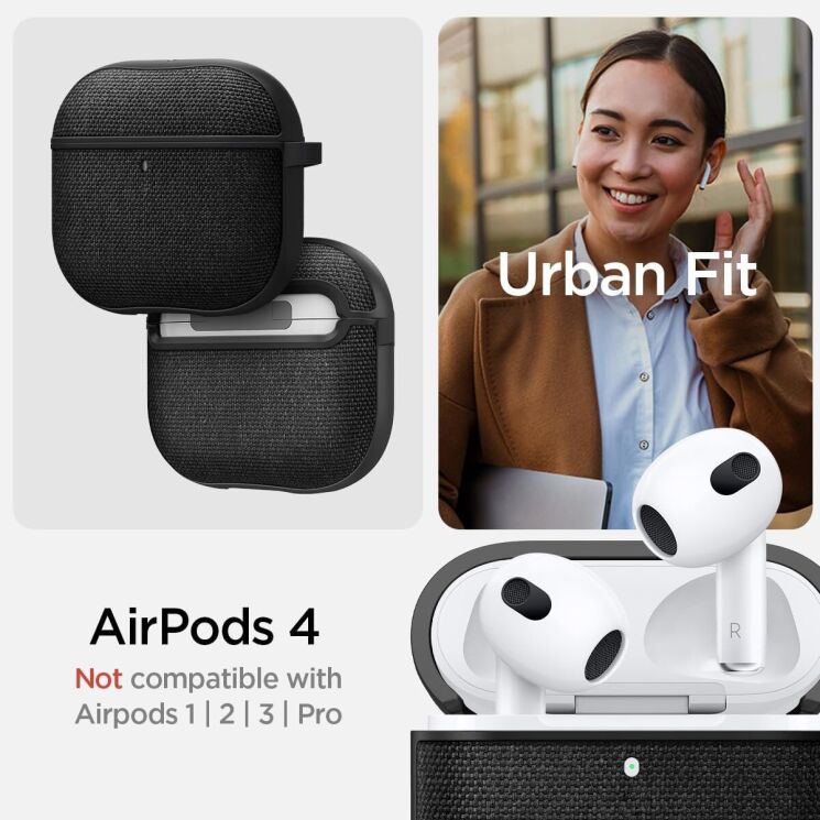 Защитный чехол Spigen (SGP) Urban Fit (FH) для Apple AirPods 4 (ACS08650) - Midnight Green: фото 10 из 15