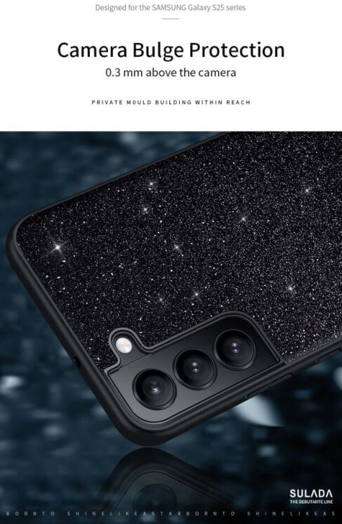 Захисний чохол SULADA Dazzling Glittery для Samsung Galaxy S25 Ultra (S938) - Black: фото 6 з 7