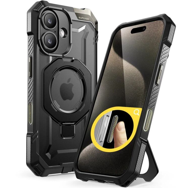 Защитный чехол Supcase UB Grip MagSafe для Apple iPhone 16 (843439150317) - Black: фото 1 из 11