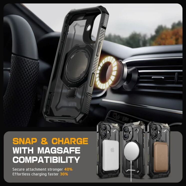 Защитный чехол Supcase UB Grip MagSafe для Apple iPhone 16 (843439150317) - Black: фото 10 из 11