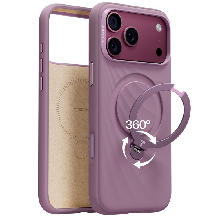 Захисний чохол TORRAS Ostand Q3 Silicone Wind (with MagSafe) для Apple iPhone 18 Pro Max / 17 Pro Max - Purple: фото 1 з 8