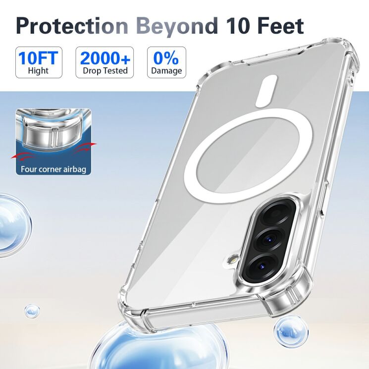 Защитный чехол UniCase AirBag Flow MagSafe для Samsung Galaxy A57 (A576) - Transparent: фото 3 из 14