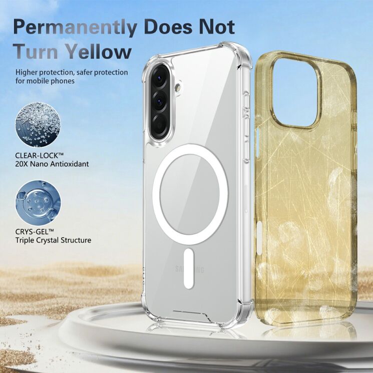 Защитный чехол UniCase AirBag Flow MagSafe для Samsung Galaxy A57 (A576) - Transparent: фото 10 из 14