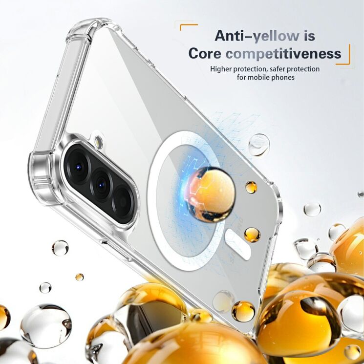 Защитный чехол UniCase AirBag Flow MagSafe для Samsung Galaxy A57 (A576) - Transparent: фото 12 из 14