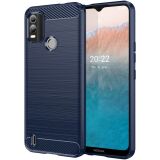 Силиконовый (TPU) чехол UniCase Carbon для Nokia C21 Plus - Blue: фото 1 из 8