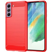 Защитный чехол UniCase Carbon для Samsung Galaxy S21 FE (G990) - Red: фото 1 из 9