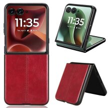 Защитный чехол UniCase Leather Series (FF) для Motorola Razr 60 Ultra / Razr 70 Ultra - Red: фото 1 из 7