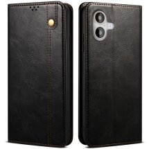 Защитный чехол UniCase Leather Wallet для Apple iPhone 16 Plus - Black: фото 1 из 10
