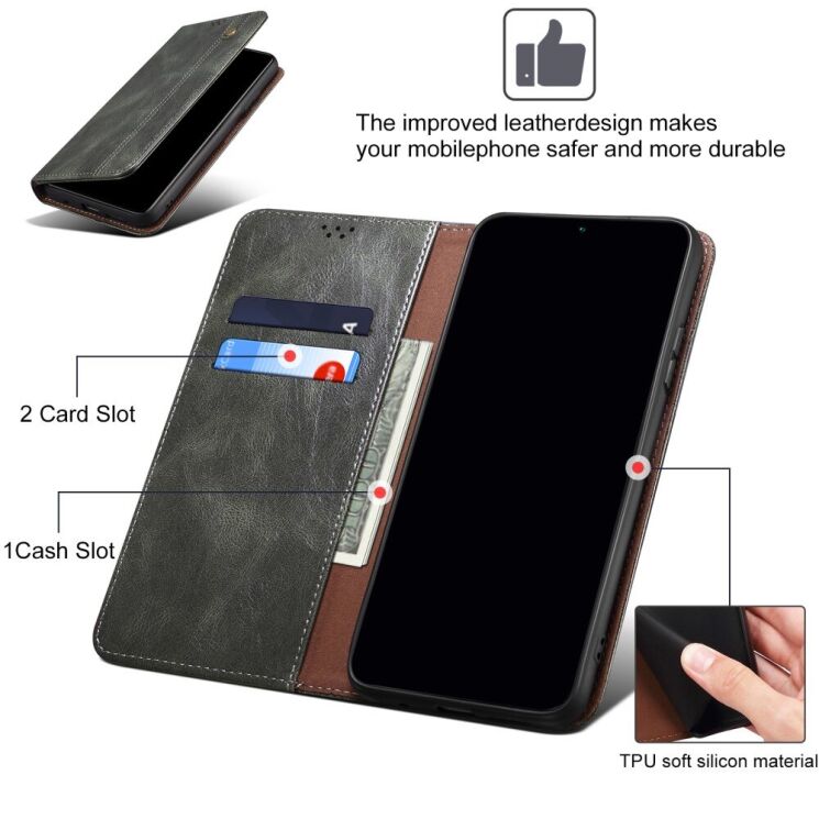 Защитный чехол UniCase Leather Wallet для Apple iPhone 16 Plus - Black: фото 9 из 10