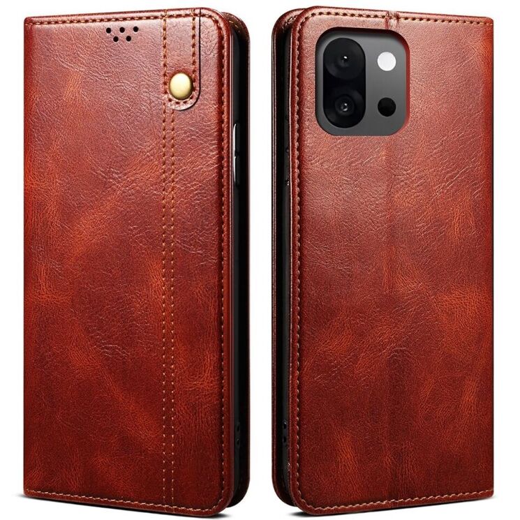 Захисний чохол UniCase Leather Wallet для OnePlus 13T - Brown: фото 1 з 7