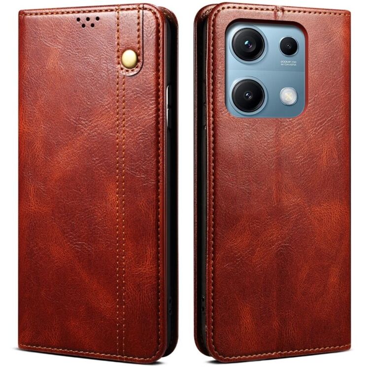 Захисний чохол UniCase Leather Wallet для Xiaomi Redmi Note 14S - Brown: фото 1 з 7