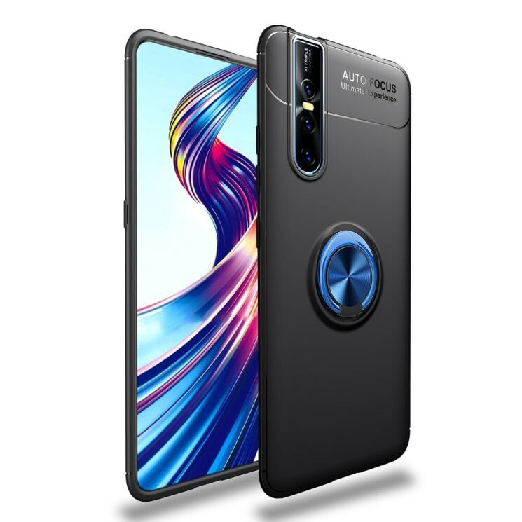 Чехол с магнитным кольцом UniCase Magnetic Ring для VIVO V15 Pro - Black / Blue: фото 1 из 12