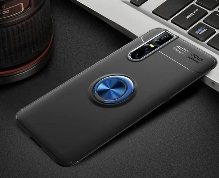 Чехол с магнитным кольцом UniCase Magnetic Ring для VIVO V15 Pro - Black / Blue: фото 2 из 12