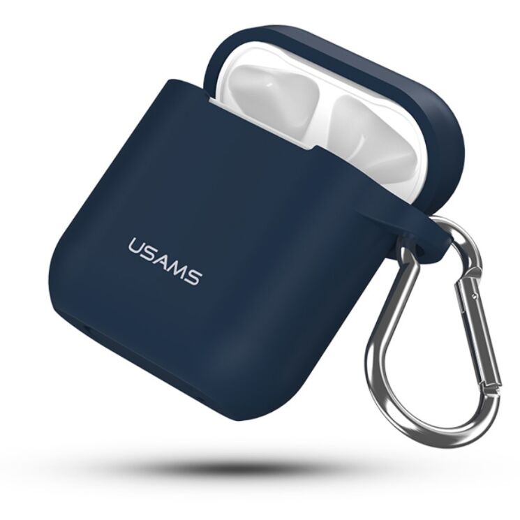 Защитный чехол USAMS Silicone Case для Apple AirPods 1 / 2 - Blue: фото 1 из 16
