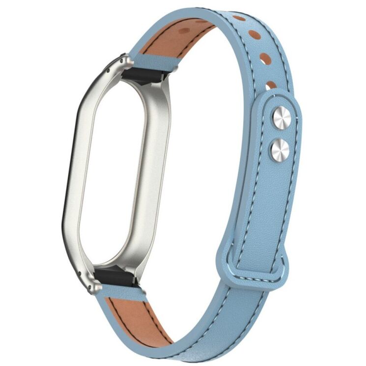 Защитный комплект Deexe Leather Kit для Xiaomi Mi Smart Band 8 - Baby Blue: фото 6 из 6