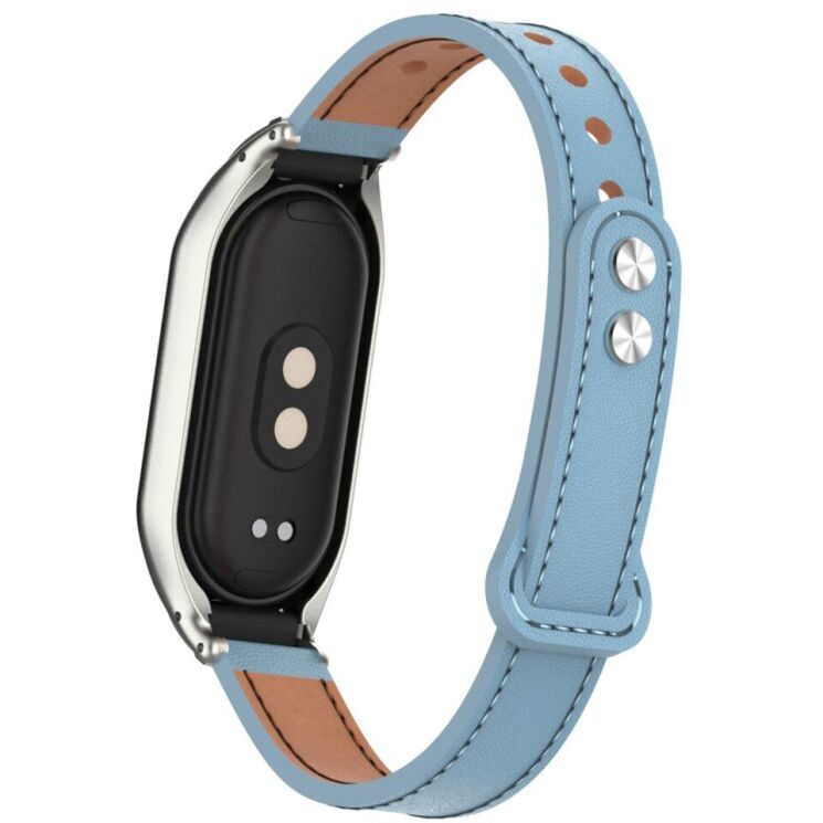 Защитный комплект Deexe Leather Kit для Xiaomi Mi Smart Band 8 - Baby Blue: фото 5 из 6