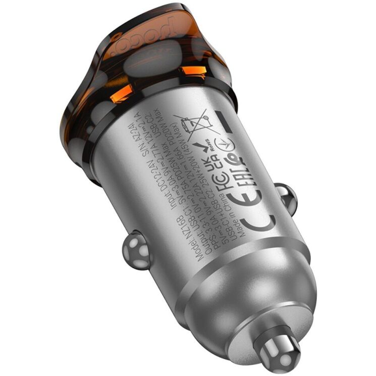 Автомобильное зарядное устройство Hoco NZ16B 45W (2Type-C) - Silver: фото 4 из 7