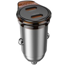 Автомобильное зарядное устройство Hoco NZ16B 45W (2Type-C) - Silver: фото 1 из 7