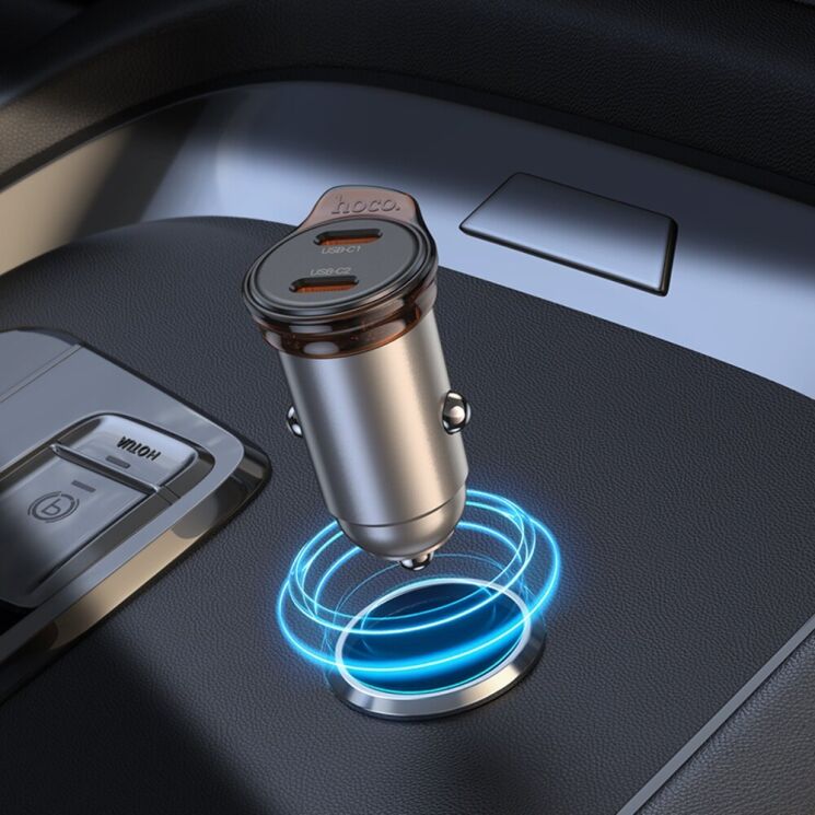 Автомобильное зарядное устройство Hoco NZ16B 45W (2Type-C) - Silver: фото 7 из 7