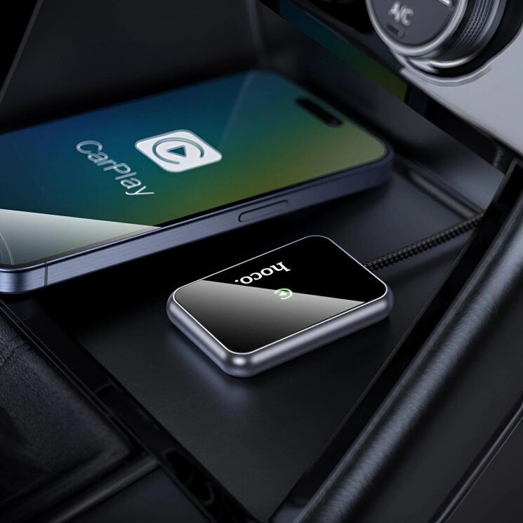 Беспроводной автомобильный адаптер Hoco HU1 (Wireless Apple CarPlay) - Black: фото 7 из 8
