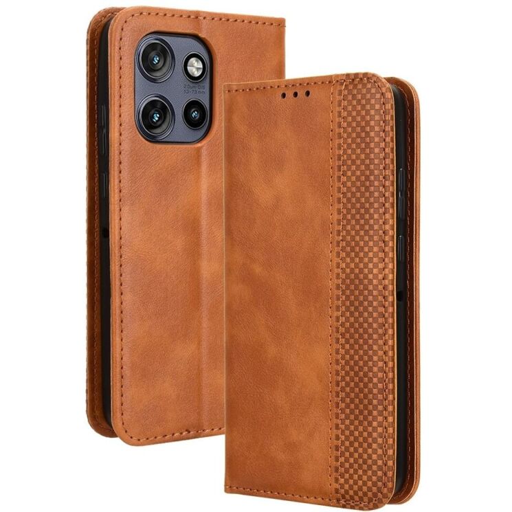 Чехол Deexe Retro Style для Motorola Edge 50 Neo - Brown: фото 1 из 7