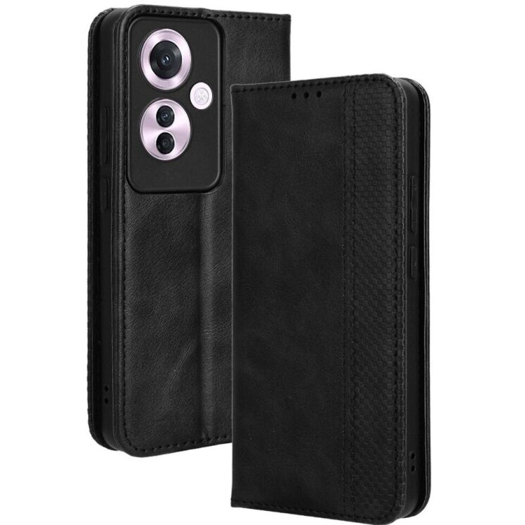 Чохол Deexe Retro Style для OPPO Reno 11 F - Black: фото 1 з 7
