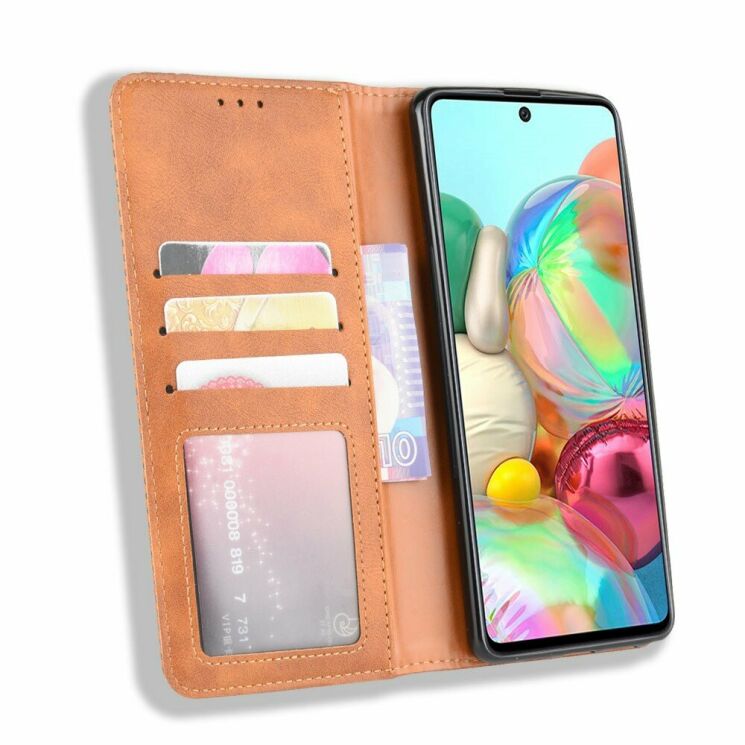Чехол Deexe Retro Style для Samsung Galaxy Note 10 Lite (N770) - Brown: фото 4 из 12