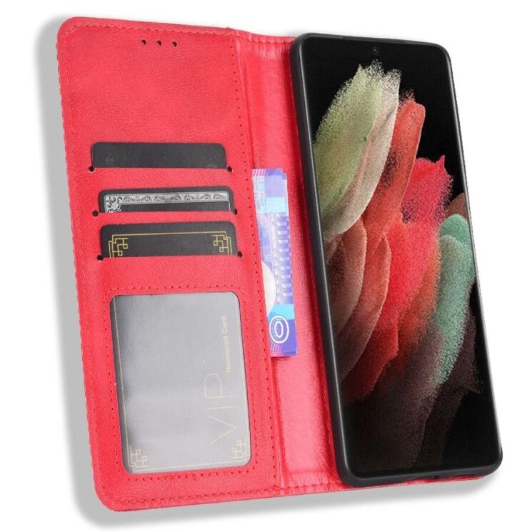 Чехол Deexe Retro Style для Samsung Galaxy S21 Ultra (G998) - Red: фото 5 из 16