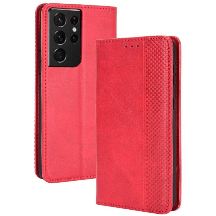 Чехол Deexe Retro Style для Samsung Galaxy S21 Ultra (G998) - Red: фото 2 из 16