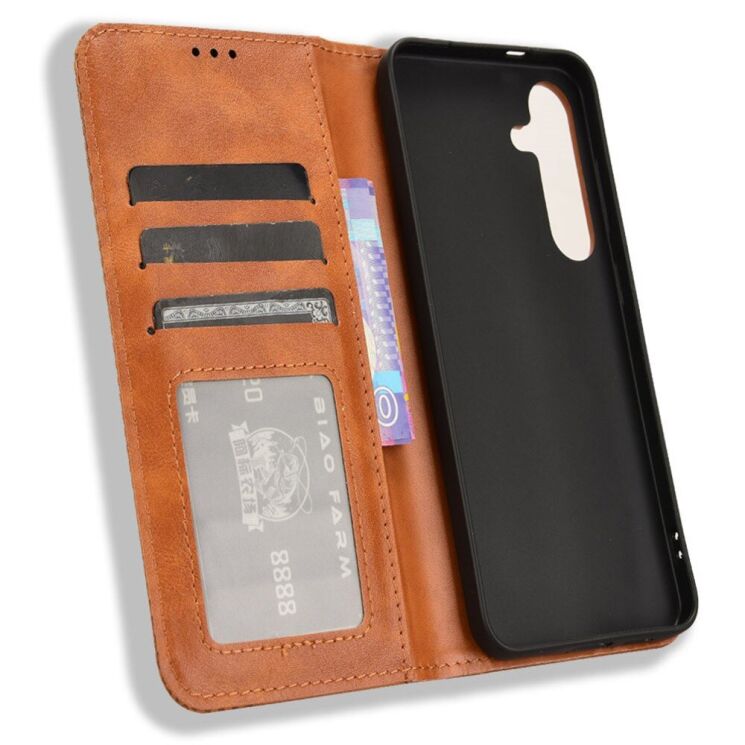 Чехол Deexe Retro Style для Samsung Galaxy S25 Plus (S936) - Brown: фото 4 из 7