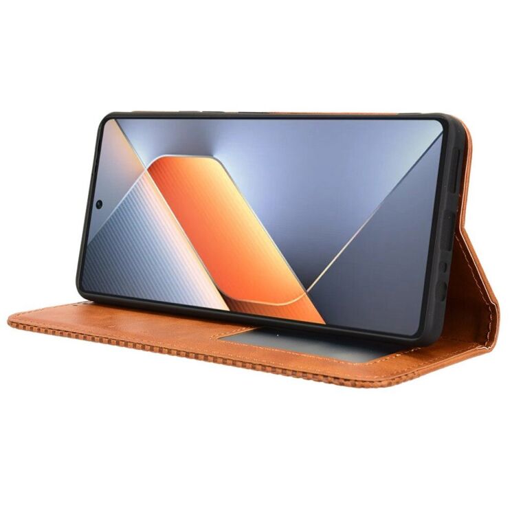 Чехол Deexe Retro Style для TECNO Pova 6 - Brown: фото 3 из 7