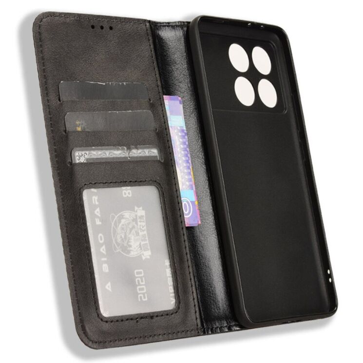 Чехол Deexe Retro Style для Xiaomi Poco F6 Pro - Black: фото 4 из 7