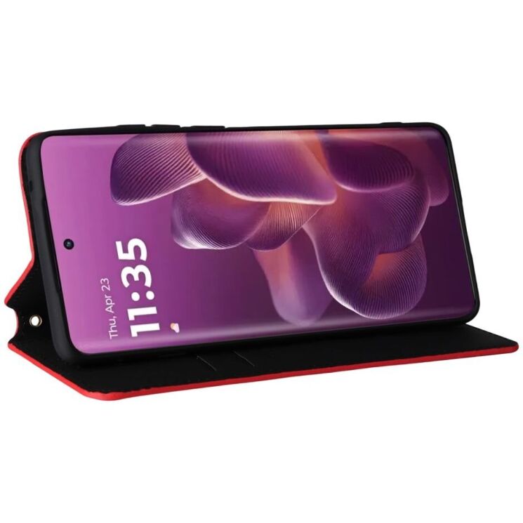 Чохол Deexe Rhombus Book для Motorola Edge 60 Pro - Red: фото 4 з 9