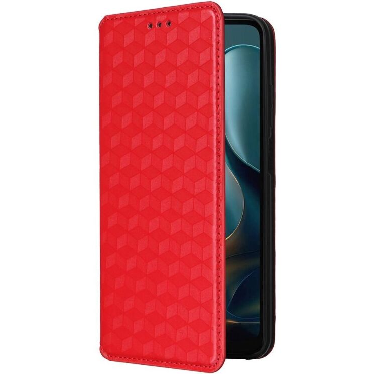 Чохол Deexe Rhombus Book для Motorola Moto G05 / Moto E15 - Red: фото 6 з 10