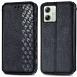 Чехол Deexe Rhombus Wallet для Motorola Moto G54 - Black (340250B)